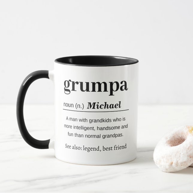 Personalized Grumpa Definition Mug (With Donut)