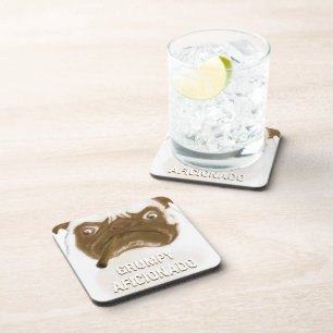 Personalized Grumpy AFICIONADO Puggy Cigar Beverage Coaster