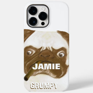 Personalized Grumpy AFICIONADO Puggy Cigar Case-Mate iPhone 14 Pro Max Case