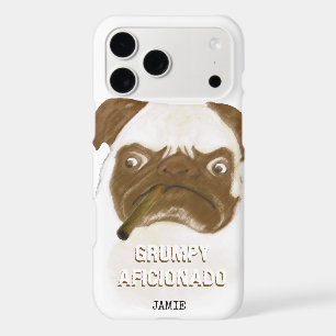 Personalized Grumpy AFICIONADO Puggy Cigar iPhone 17 Pro Max Case