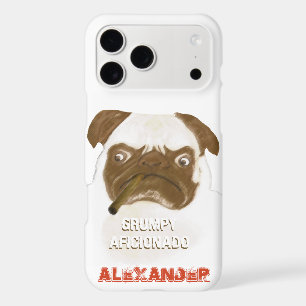 Personalized Grumpy AFICIONADO Puggy Cigar iPhone 17 Pro Max Case