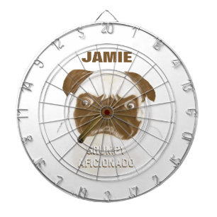 Personalized Grumpy AFICIONADO Puggy Cigar Dart Board