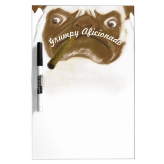 Personalized Grumpy AFICIONADO Puggy Cigar Dry-Erase Board