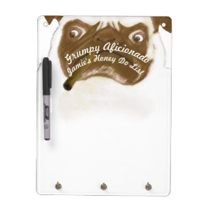 Personalized Grumpy AFICIONADO Puggy Cigar Dry-Erase Board