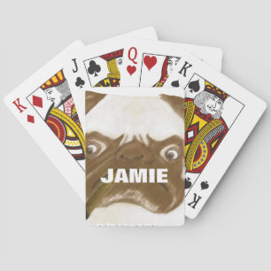 Personalized Grumpy AFICIONADO Puggy Cigar Poker Cards