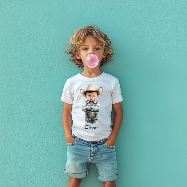 Personalized Grumpy Cowboy in Denim Outfit T-Shirt (Creator Uploaded)