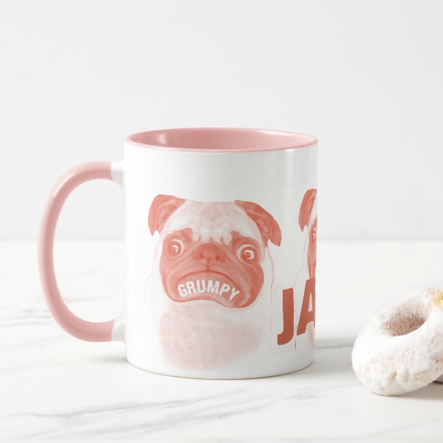 Personalized Grumpy Pug Mug (With Donut)