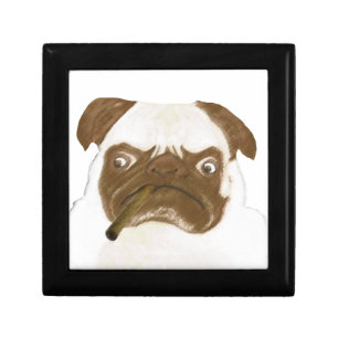 Personalized Grumpy Puggy with Cigar Gift Box