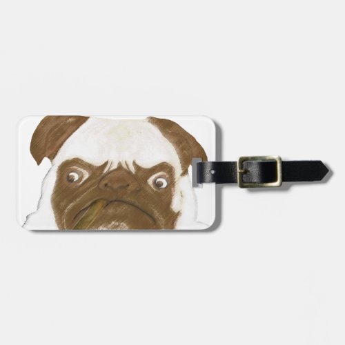 Personalized Grumpy Puggy with Cigar Luggage Tag