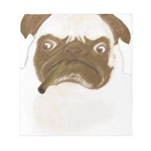 Personalized Grumpy Puggy with Cigar Notepad