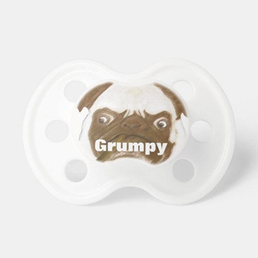 Personalized Grumpy Puggy with Cigar Pacifier (Front)
