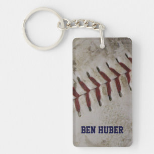 Personalized Grunge Dirty Baseball Key Chain