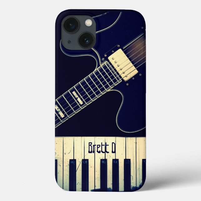 Personalized Grunge Piano Keyboard Guitar Case-Mate iPhone Case (Back)