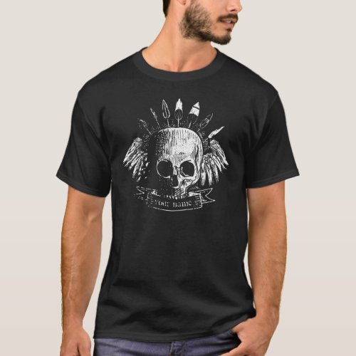 Personalized Grunge Skull with Wings  Arrows T_Shirt