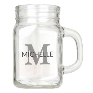 Personalized GS Serif Monogrammed Mason Jar