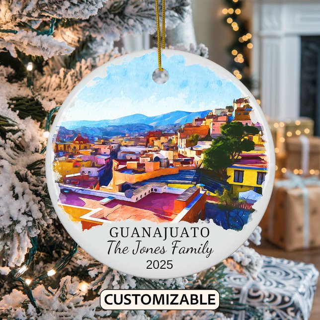 Personalized Guanajuato Ornament, Mexico Gift Ceramic Ornament (Creator Uploaded)