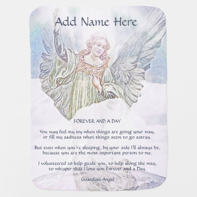 Personalized Guardian Angel Blanket (Front)