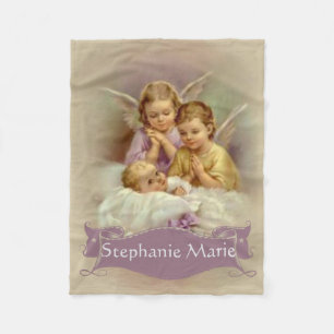 Personalized Guardian Angel Cherubs baby in Cloud Fleece Blanket