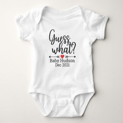 Personalized Guess What Pregnancy Announcement Baby Bodysuit
