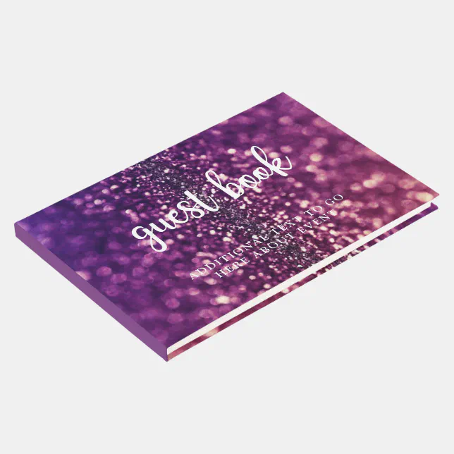 Personalized Guest Book Purple Glitter Zazzle