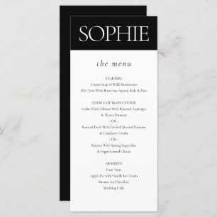 Personalized Guest Name Elegant Wedding Menu