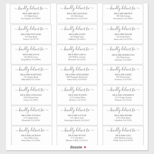 Personalized Guest wedding address labels sticker (Sheet)
