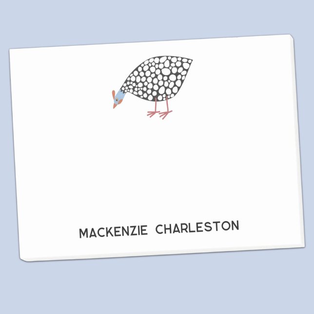 Personalized Guinea Fowl Post-it Notes (Fun Guineafowl or Guineahen personalized post-it sticky notes)