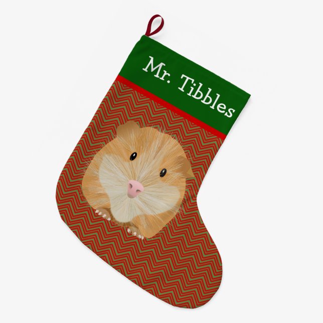 Personalized Guinea Pig Large Christmas Stocking (Front (Hanging))