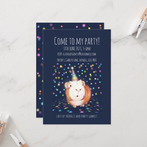 Personalized Guinea Pig Party Invitation