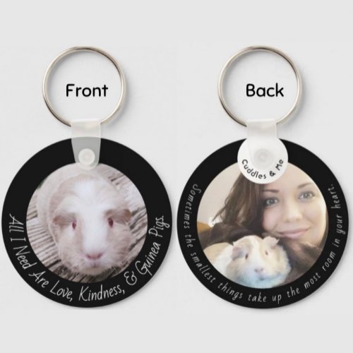 Personalized Guinea Pig  Pet Owner Doublesided Keychain