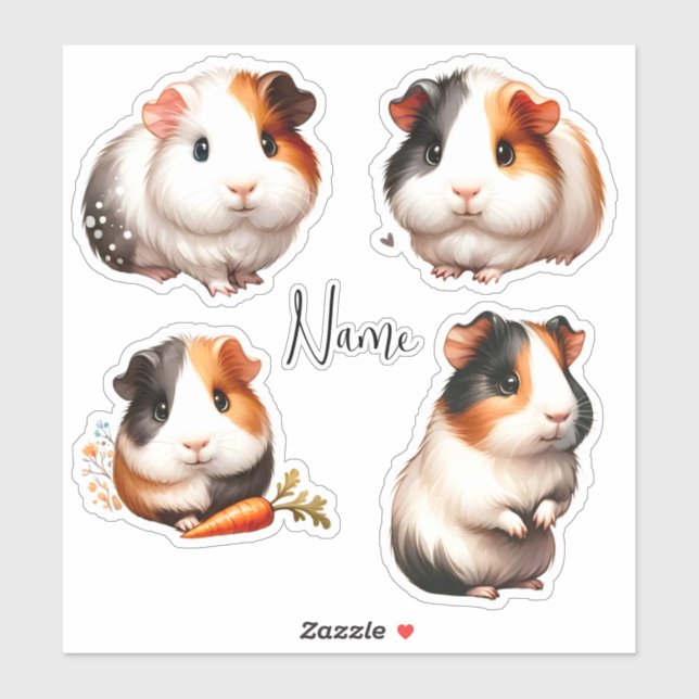 Personalized Guinea Pig  Sticker (Sheet)