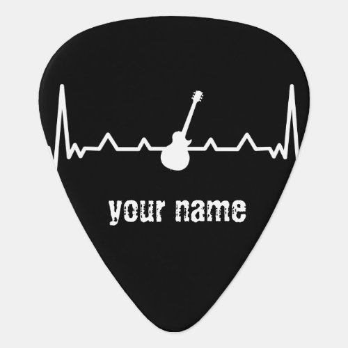 Personalized Guitar Heartbeat Name Pick