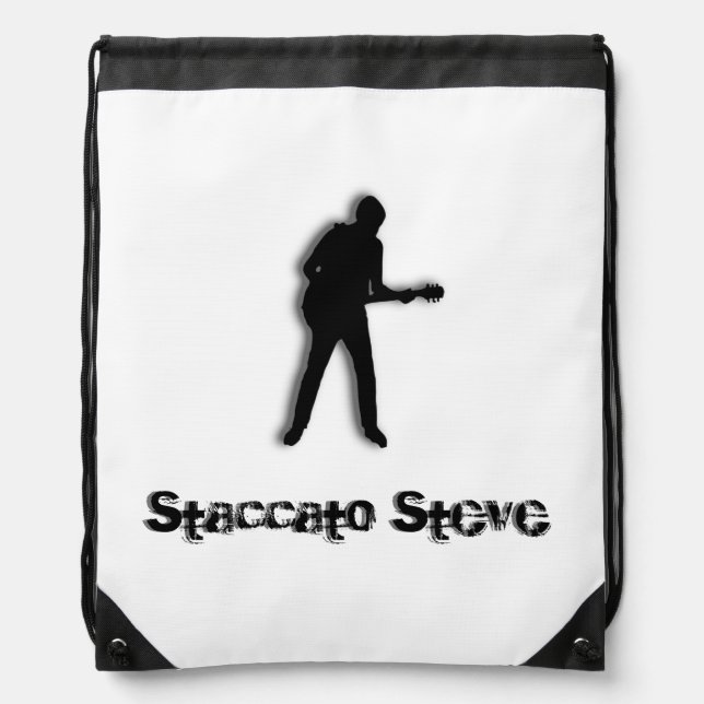 Personalized Guitar Player Drawstring Bag (Front)