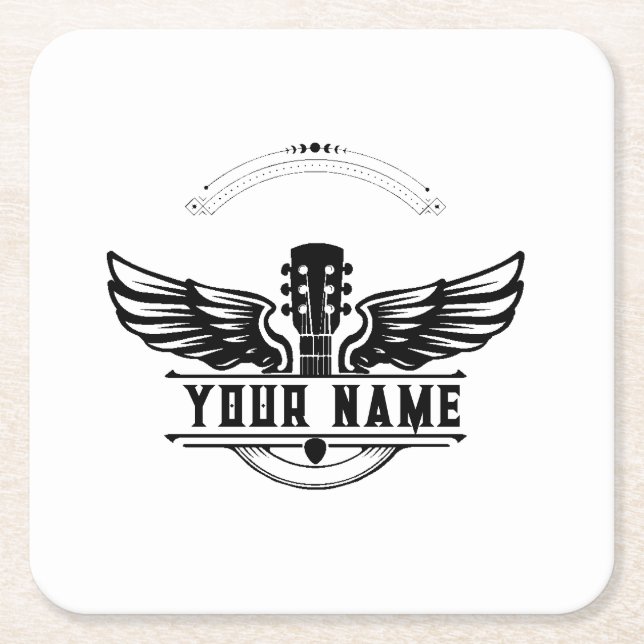 Personalized Guitar Player Gift Coaster (Front)