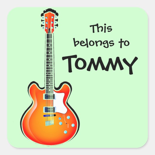 Personalized Guitar Sticker (Front)