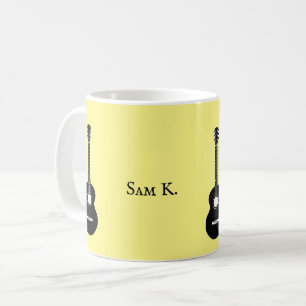 Personalized guitar-themed music coffee mug