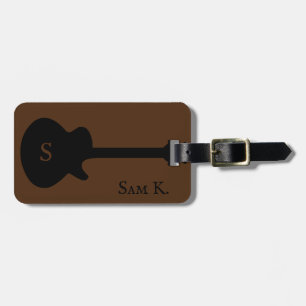 Personalized guitar-themed music luggage tag