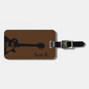 Personalized guitar-themed music luggage tag