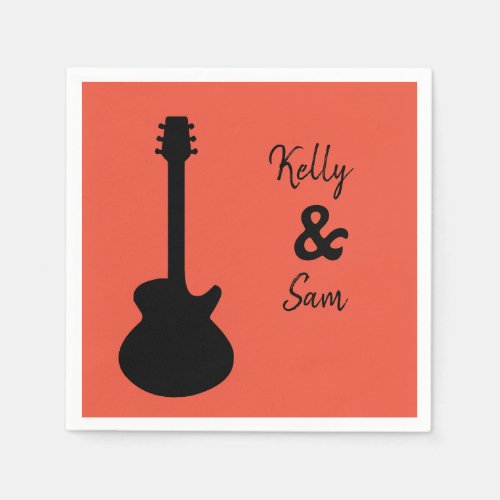 Personalized guitar_themed music  napkins