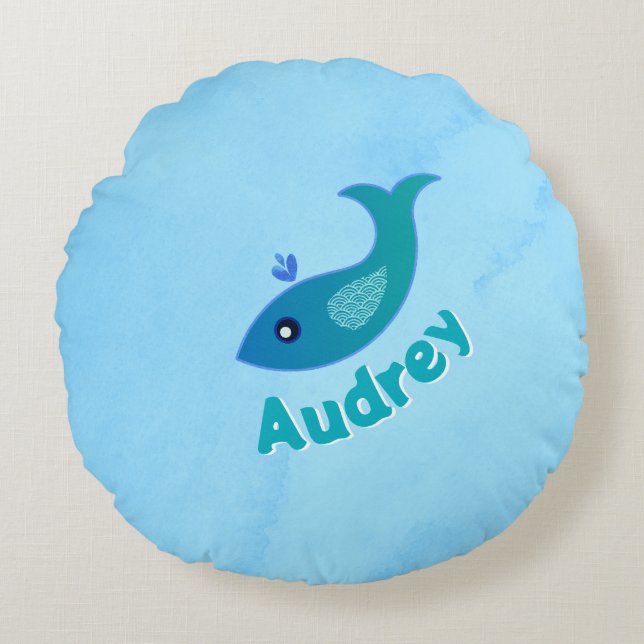 Personalized "Gulp, Gulp" Round Pillow (Front)