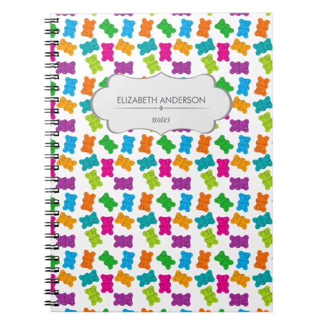 Personalized Gummy Bears Pattern Notebook (Front)