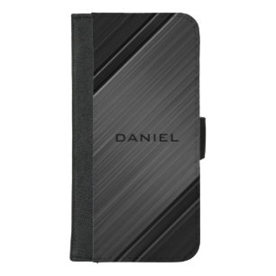 Personalized Gunmetal Grey Texture iPhone 8/7 Plus Wallet Case