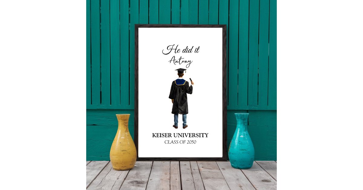 Personalized Guy Graduation ,Graduation for boy Poster | Zazzle
