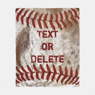 Personalized Guys Grunge Baseball Fleece Blanket