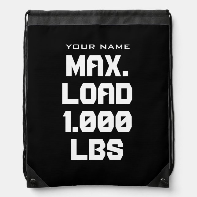 Personalized gym bag maximum load sign backpack (Front)
