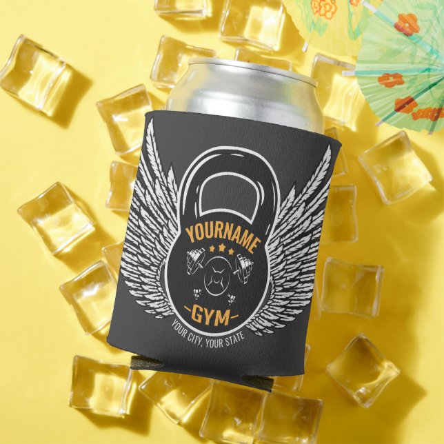Personalized GYM Fitness Trainer Kettlebell  Can Cooler (In Situ Summer)