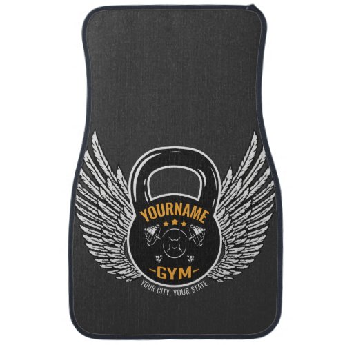 Personalized GYM Fitness Trainer Kettlebell  Car Floor Mat