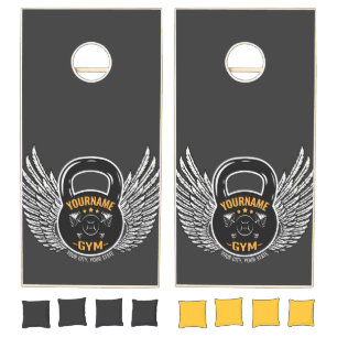 Personalized GYM Fitness Trainer Kettlebell Cornhole Set
