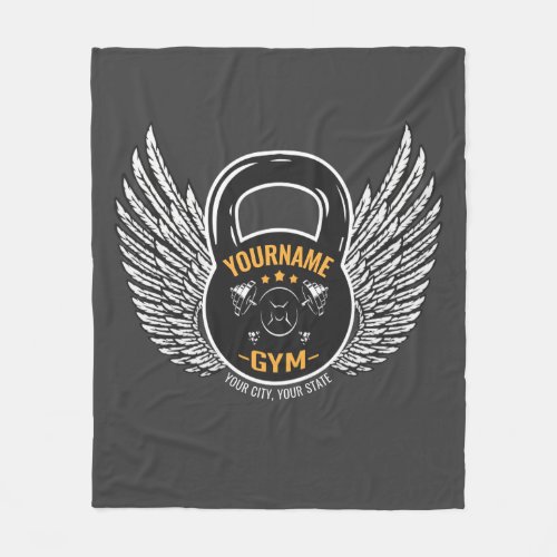 Personalized GYM Fitness Trainer Kettlebell  Fleece Blanket