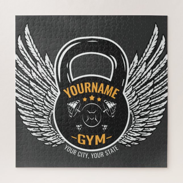 Personalized GYM Fitness Trainer Kettlebell  Jigsaw Puzzle (Vertical)